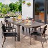 GUNJI Gartenstuhl Stapelstühle, Bequem, Korrosionsbeständigkeit Garten-essgruppe (verstärkter Alu-Outdoorstuhl, max Belastung 160 kg, stapelbar, leicht, Doppellagiger Sitzstoff), Aluminium-Gartentisch mit Klappbarer Tischplatte bis 100kg Bild 2