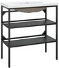 vidaXL Badezimmer-Waschtischgestell mit Waschbecken Schwarz Eisen 3101378 Bild 2