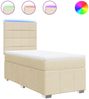 vidaXL Boxspringbett mit Matratze Creme 100x200 cm Stoff 3293884 Bild 2