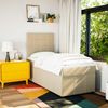 vidaXL Boxspringbett mit Matratze Creme 100x200 cm Stoff 3293884 Bild 5