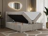 Boxspringbett, Deko Bed mit Matratze und Topper - SUSAN - 200x200cm - Beige Stoff - H3 Bild 2
