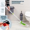 2tlg. Bad-Set SAVONA Softtouch inkl. Wandhalterung, Kosmetikeimer 6 Liter und WC-Garnitur, eckig - grau Bild 3