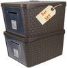 2er Set Aufbewahrungsbox mit Deckel Frontöffnung Schrank Organizer Stapelbox Kleiderschrank Korb mit Deckel Aufbewahrungskorb Aufbewahrung Badezimmer Bild 1