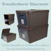 2er Set Aufbewahrungsbox mit Deckel Frontöffnung Schrank Organizer Stapelbox Kleiderschrank Korb mit Deckel Aufbewahrungskorb Aufbewahrung Badezimmer Bild 4