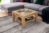 byLIVING Couchtisch RALPH / moderner Sofatisch mit Glaseinlage und großzügiger Schublade in Artisan Eiche Optik / Beistelltisch mit viel Stauraum / B 67, H 43, T 67 cm Bild 2