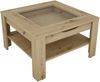 byLIVING Couchtisch RALPH / moderner Sofatisch mit Glaseinlage und großzügiger Schublade in Artisan Eiche Optik / Beistelltisch mit viel Stauraum / B 67, H 43, T 67 cm Bild 3