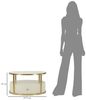 Dmora Wohnzimmertisch Stabia, Niedriger Wohnzimmertisch, Kaffeeregal, Couchtisch für Sofa, 75x75 h40 cm, Weiß und Gold Bild 3
