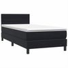vidaXL Boxspringbett mit Matratze & LED Schwarz 90x210 cm Samt 3316961 Bild 5