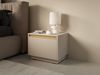 Bettso 'ROY' Nachttisch mit geriffelte Schublade, Holzwerkstoff Beige, 42x39x54 cm Bild 5