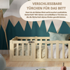 Crazy Pine 'Crazy Johnny' Kinderbett mit Rausfallschutz 40 cm, Holz, Natur, 120x180 cm, mit Tür Bild 4