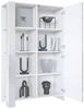 Highboard Canto, hoher Schrank mit 2 Türen und 8 Fächern, Korpus Weiß matt, Fronten Weiß Hochglanz, Dekor-Paneele Weiß Hochglanz (95 x 151,5 x 36 cm) Bild 2