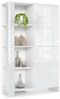 Highboard Canto, hoher Schrank mit 2 Türen und 8 Fächern, Korpus Weiß matt, Fronten Weiß Hochglanz, Dekor-Paneele Weiß Hochglanz (95 x 151,5 x 36 cm) Bild 5