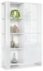 Highboard Canto, hoher Schrank mit 2 Türen und 8 Fächern, Korpus Weiß matt, Fronten Weiß Hochglanz, Dekor-Paneele Weiß Hochglanz (95 x 151,5 x 36 cm) Bild 4