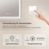 EMKE Badspiegel mit Ablage, Spiegel mit Beleuchtung Beschlagfrei Lichtspiegel Wandspiegel 50x70 cm mit Touch, Kaltweiß Bild 5
