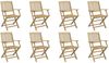 vidaXL Gartenstühle 8 Stk. Klappbar 54x61x88 cm Massivholz Akazie 3214231 Bild 2