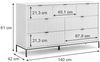 Sideboard Eliza Weiß 42 x 81 cm mit 7 Schubladen Vicco Bild 3