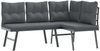 vidaXL 3-tlg. Garten-Sitzgruppe mit Kissen Schwarz Stahl 3283711 Bild 3