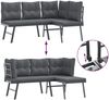 vidaXL 3-tlg. Garten-Sitzgruppe mit Kissen Schwarz Stahl 3283711 Bild 5