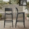 Barhocker NILS mit Lehne - 49 x 50 x 99 cm, Kunststoff, Schwarz | Hoher Stuhl Barstuhl Gartenstuhl Outdoor Bild 2
