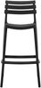 Barhocker NILS mit Lehne - 49 x 50 x 99 cm, Kunststoff, Schwarz | Hoher Stuhl Barstuhl Gartenstuhl Outdoor Bild 4