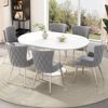 Esszimmerstuhl 2er-Set, Samt,H 85 x T 49 x B 47 cm: siehe Bild, grau/silber Bild 2