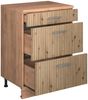 Küchenschrank für Dachschrägen R-Line Artisan-Eiche 60 cm ohne Schräge mit 3 Schubladen Vicco Bild 3