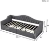 Schlafsofa mit Bettfunktion, LED-Beleuchtung, Lattenrost, Armlehnen und Rückenlehne, 90x200cm, Einzelbett, Polsterbett, Stauraumbett Bild 4
