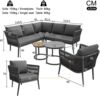 Merax Gartenlounge-Set für 5-6 Personen, 6-Sitzer Gartenmöbel-Set Sitzgruppe mit 2 stapelbaren Couchtische, grau Bild 4