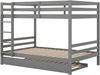 140*200cm Etagenbetten, Kinderbetten, Etagenbetten mit Ausziehbett, Hohe Geländer, Stabile Treppe, Grau Bild 5