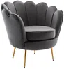 Vente-unique - DANDELION Sessel SamtStoff Grau - B 75 cm x H 76,5 cm x L 78 cm Bild 2