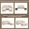 Merax Multifunktionale Ecksofa U-Form-Dreisitzer Polster-Sofa mit Staufunktion – Inklusive Schubladen + Hocker mit Staufach, modular zerlegbares Sofa-Set mit Schlaffunktion, Cord-Stoff, Beige Bild 3