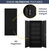 Aktenschrank abschließbar JAN - 5 Ebenen verstellbar, Flügeltüren | Metallschrank Werkstatt Mehrzweckschrank Büroschrank aus Stahl Werkzeugschrank, 195x90x60cm Schwarz Bild 5