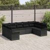 vidaXL Gartensofa-set mit Kissen Schwarz Poly-Rattan 3345523 Bild 3