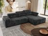 Mks Möbel 'RILASSO' Ecksofa, mit Relax-funktion, Elektrisch verstellbarer Sitz, L-förmige Ecke mit Armlehnen, Wellenfeder, Dunkelgrau, Stoff, rechts Bild 4