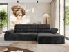 Mks Möbel 'RILASSO' Ecksofa, mit Relax-funktion, Elektrisch verstellbarer Sitz, L-förmige Ecke mit Armlehnen, Wellenfeder, Dunkelgrau, Stoff, rechts Bild 3