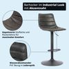KHG Barhocker 360° drehbar höhenverstellbar (61-82cm) Kunstleder Schwarz gesteppt Industrial Look | Drehstuhl Barstuhl mit Rückenlehne Fußstütze 110kg belastbar Bild 2