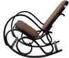 Schaukelstuhl M41, Schwingsessel Fernsehsessel, Massiv-Holz ~ Walnuss-Optik, Stoff/Textil dunkelbraun Bild 5