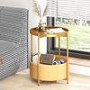 Runder Beistelltisch mit Stoffkorb Moderner Stil in Gold Bild 4