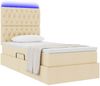 vidaXL LED-Speicherbett mit Matratze Creme 90 x 190 cm Stoff 3372451 Bild 3