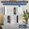 Umkleideschrank Spind BARTUS - 4 Abteile, Etikettenhalter Lüftungsschlitze | Umkleidespind Schließfachschrank Garderobenspind, 150x55,9x45cm Grau Bild 3