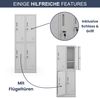 Umkleideschrank Spind BARTUS - 4 Abteile, Etikettenhalter Lüftungsschlitze | Umkleidespind Schließfachschrank Garderobenspind, 150x55,9x45cm Grau Bild 5