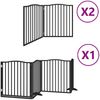 vidaXL 8-tlg. Hundetor mit Tür Faltbar Schwarz 640 cm Pappelholz 3155630 Bild 2