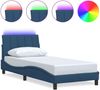 vidaXL Bettgestell ohne Matratze "Hanko" Blau 90x200 cm Stoff 3310439 Bild 2