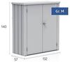 Biohort Terrassenschrank Romeo M: 132 x 57 x 140 (b x t x h) cm, silber-metallic Bild 2