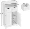 Yaheetech Badezimmerschrank Bodenschrank mit 1 offene Ablage & 2 Schubladen & 1 Verstellbarem Einlegeboden Standschrank fürs Badezimmer/Wohnzimmer/Küche/Flur Weiß Bild 4