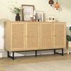 Sideboard 140 x 39,5 x 80 cm mit echtem Rattangeflecht, 4 Türen Bild 3