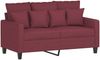vidaXL 2-tlg. Sofagarnitur mit Kissen Weinrot Stoff 3201654 Bild 3