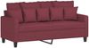 vidaXL 2-tlg. Sofagarnitur mit Kissen Weinrot Stoff 3201654 Bild 4