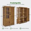 M MCombo Gartenschrank Gartenhaus Holz Wetterfest, Gerätehaus Garten Outdoor Wasserdicht, für Außenbereich Balkon Terrasse, Gartenhütte mit 3 Herausnehmbaren Ablagen 55×110×175 cm, 0130D (Natur) Bild 3