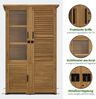 M MCombo Gartenschrank Gartenhaus Holz Wetterfest, Gerätehaus Garten Outdoor Wasserdicht, für Außenbereich Balkon Terrasse, Gartenhütte mit 3 Herausnehmbaren Ablagen 55×110×175 cm, 0130D (Natur) Bild 5